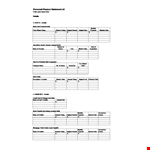 Free Personal Financial Statement Template | Track your Finances example document template