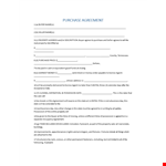 Buy or Sell Goods with Ease: Purchase Agreement Template for Buyer and Seller example document template