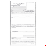 Warranty Deed Template - Customize and Create Your Own Deeds example document template 