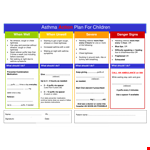 Child Asthma Action Plan example document template