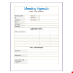 Effective Meeting Agenda Template for Productive Discussions example document template