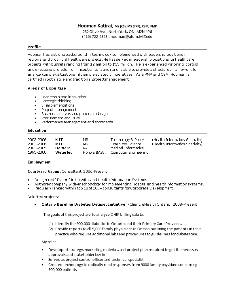 Free Professional It Resume