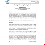 Marketing Planner Template example document template