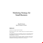 Marketing Strategy For Small Business example document template