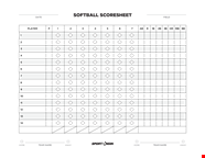 Vertical Softball Score Sheet Template