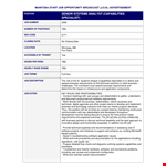 Senior System Analyst Job Description example document template