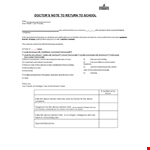 Sample Doctor Note for School: A Child Above Expectations | Return-to-School Doctor's Note example document template