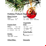 Organize Your Potluck with Our Sign-Up Sheet | Tamara & Gaspar Bringing Potato Dish example document template 