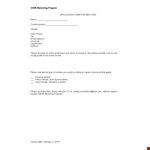 Mentor Application example document template