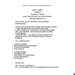 Entry Level Business Development Resume example document template 