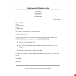 Employee Termination Verification Letter example document template