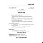 Experienced Customer Service Representative in Portland | Sales & Service Expert example document template