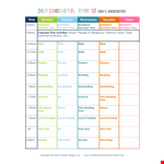 Kindergarten Homeschool Schedule example document template