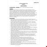 Senior Human Resources Assistant Job Description - Staff Information, Resources, and Knowledge example document template
