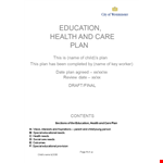 Education Health Care Plan Template for Child Section Provision example document template 