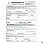 Student Registration Form Template example document template