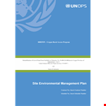 Site Environmental Management Plan example document template 