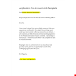 Application for Accounting Job Sample example document template