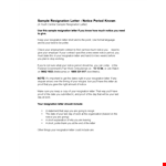 Letter of Resignation: Resignation Notice and Contract Work Explanation example document template