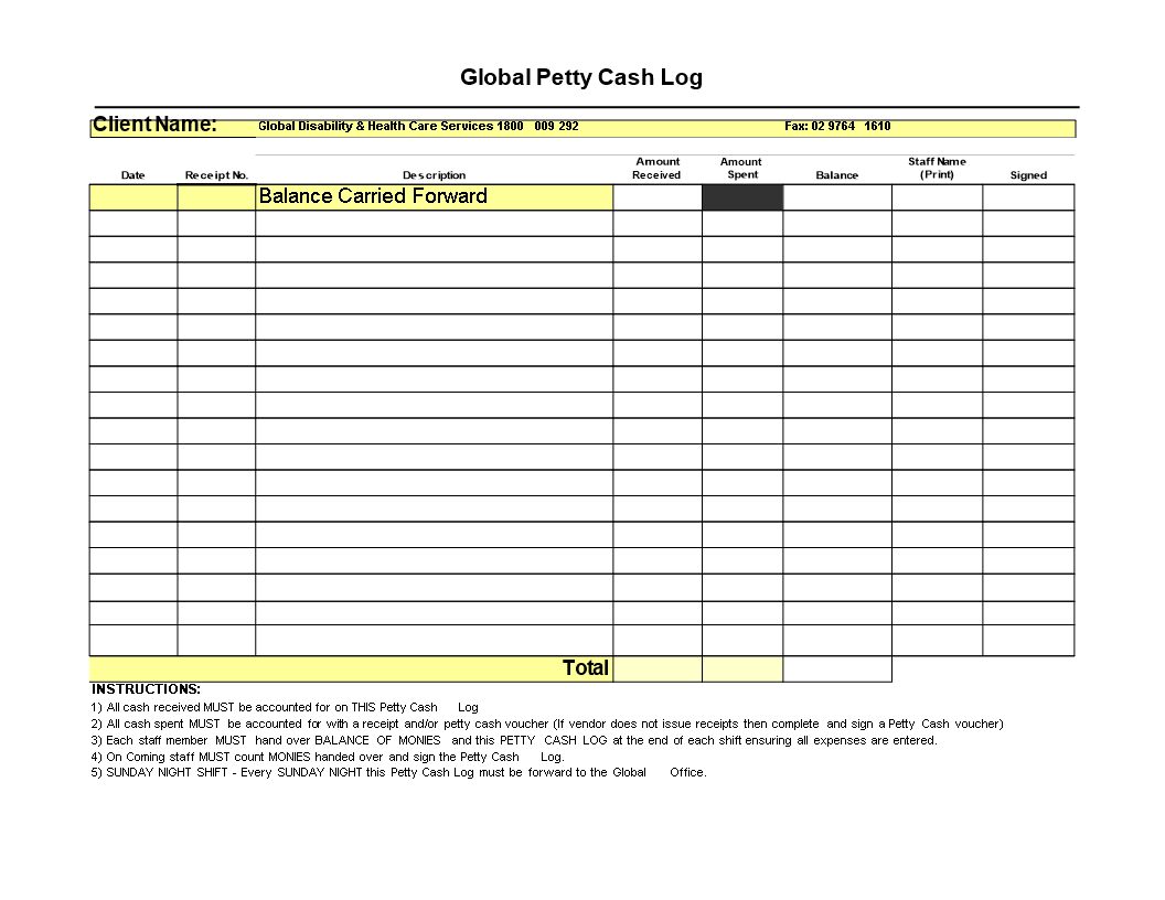 Petty Cash Log Template | Easily Track and Maintain Petty Cash Balance