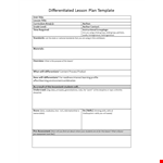 Lesson Plan Template for Effective Learning | Improve Skills example document template