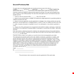 Free Secured Promissory Note Template example document template