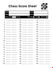 Chess Score Sheet Template