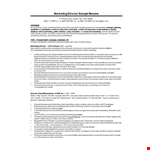 Sample Marketing Director Resume example document template