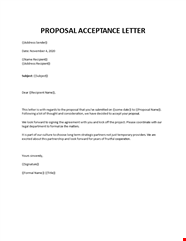 Proposal Acceptance Letter