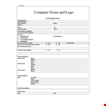 Fill out our Business Credit Application Form | Submit Your Credit & Contact Info example document template