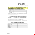 Free Liability Release Form example document template