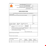 Printable Work Order Form Template for Easy Order Management | Phone-Friendly Design example document template