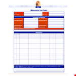 Medication Log example document template