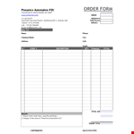 Simple Order Form Template example document template