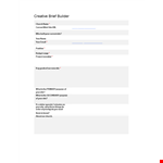 Creative Brief Template - Streamline Your Project with a Purpose example document template