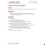 Professional Learning Agenda example document template