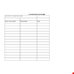 Collaboration Grant Budget Template example document template