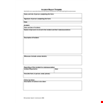 Easy-to-Use Incident Report Template - Report Any Incident Involving Persons example document template