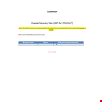 Disaster Recovery Plan Template - Essential Components for Rapid Recovery example document template