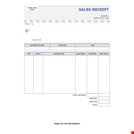 Sample Sales Receipt Template In Word example document template