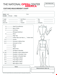 Costume Measurement Chart Create Custom Opera Costume Measurements