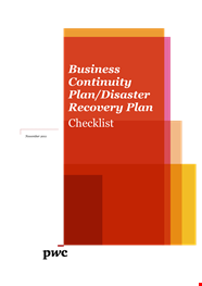 Disaster Recovery Plan Checklist Template