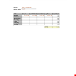 Employee Lunch Schedule - Total Hours, Hourly Breaks & Lunch Breaks example document template