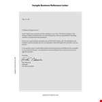 Sample Business Reference Letter example document template 