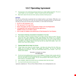 Create an Effective LLC Operating Agreement with Our Template example document template