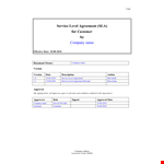 Customer Service Agreement Template | Company Support & Customer Service example document template
