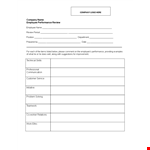 Effective Performance Review Examples for Employee Evaluation Period example document template