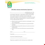 Protect Your Child with Our Hold Harmless Agreement Template - Free Download example document template