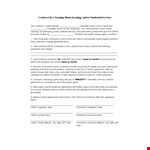 Cleaning Contract example document template