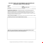 Employee Corrective Action Plan Template example document template